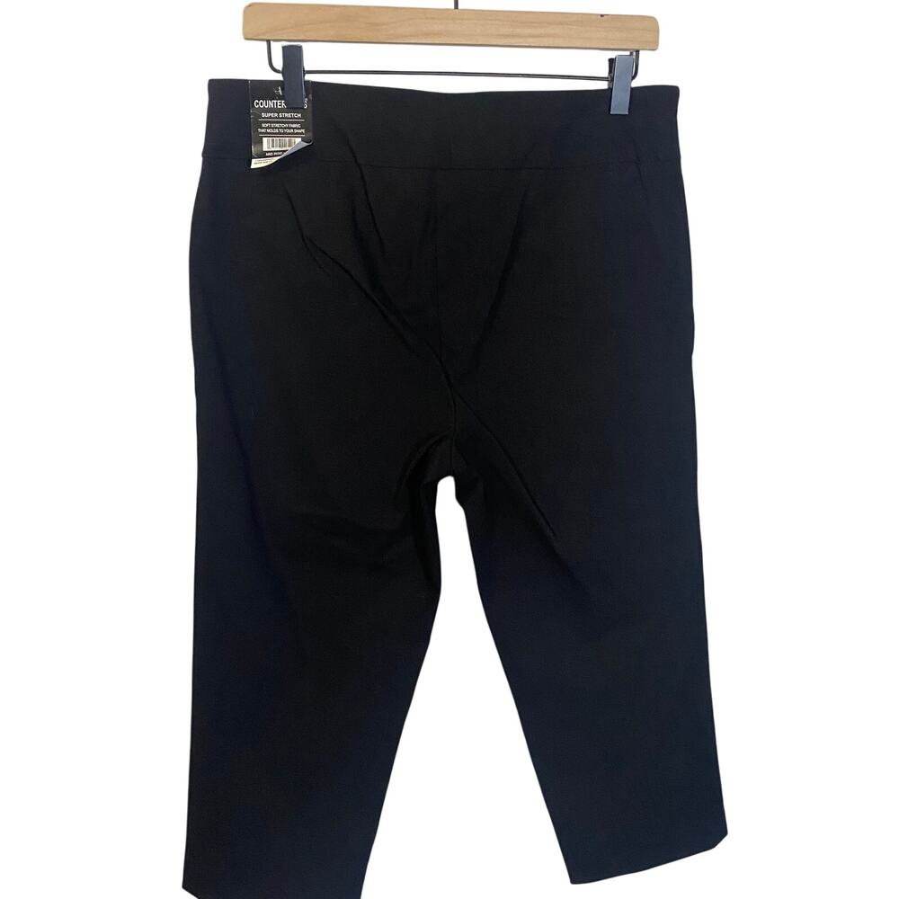 Counterparts NWT Button Sailor Capris Petite Black Crop Pant Slim Leg Sz 12P - Picture 10 of 10